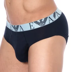 Emporio Armani Slips-Slip Bold Monogram Coton Marine - Gris