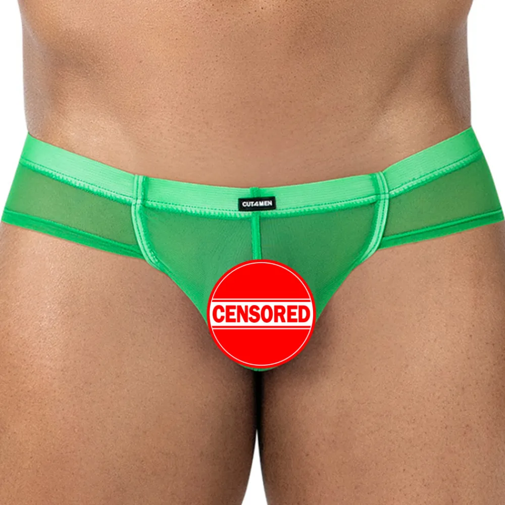 CUT4MEN Slips Sexy|Poche Ergonomique-Slip Cheeky SP4NDEX GLOW Mesh Vert