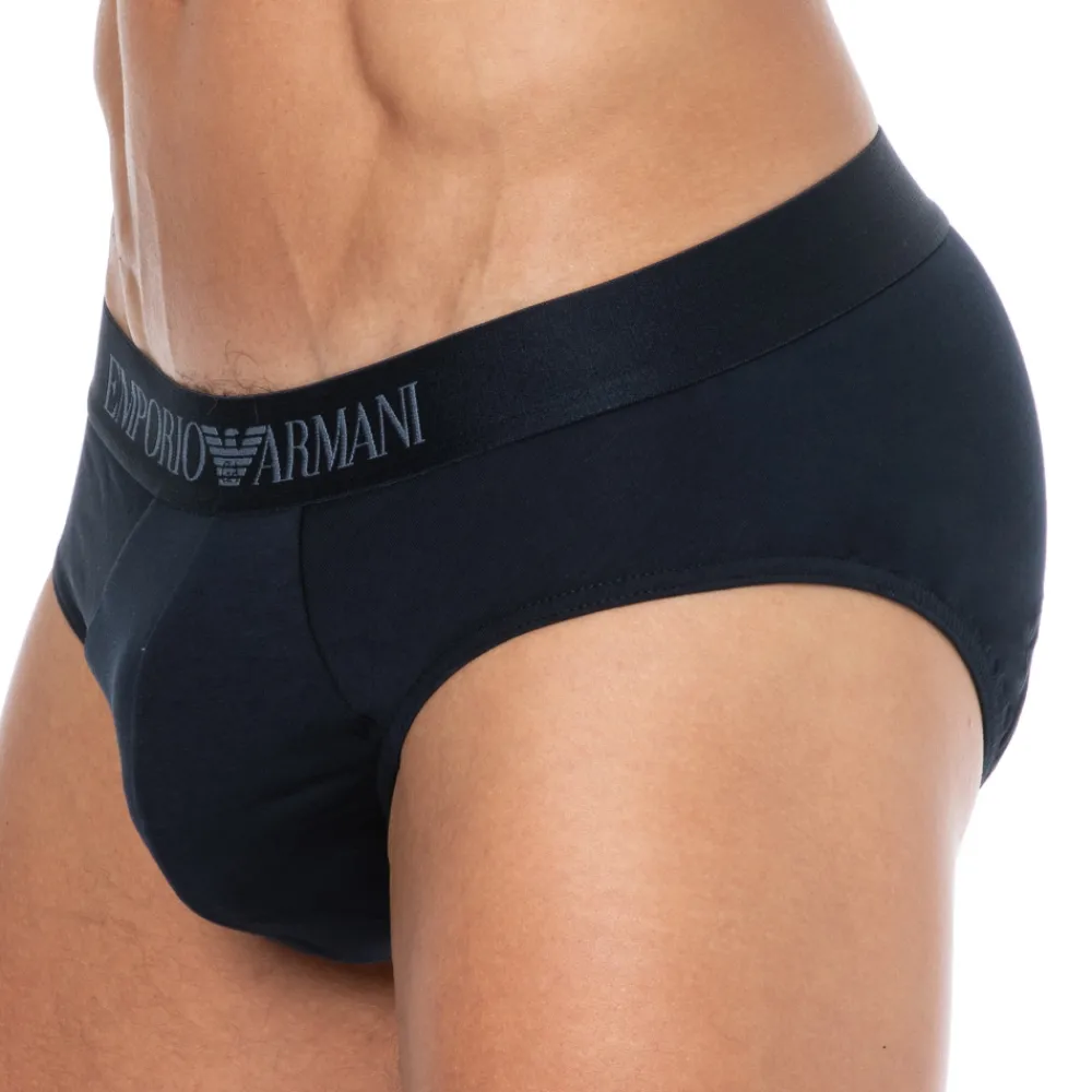 Emporio Armani Slips-Slip Classic Pattern Mix Coton Marine