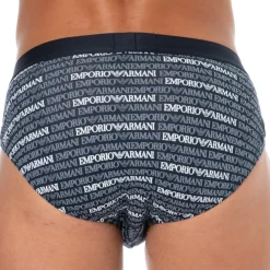 Emporio Armani Slips-Slip Classic Pattern Mix Coton Marine - Logo