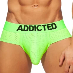 Addicted Slips Sexy|Push Up-Slip Cockring Mesh Neon Vert Fluo