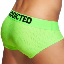 Addicted Slips Sexy|Push Up-Slip Cockring Mesh Neon Vert Fluo