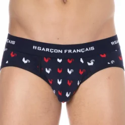 Garçon Français Slips-Slip Coq Gaulois Bleu Marine