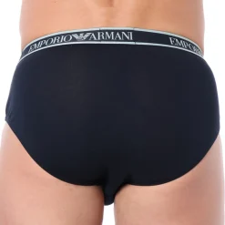 Emporio Armani Slips-Slip Core Logoband Coton Marine - Bleu Ciel