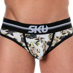 SKU Slips-Slip Coton Floral Blanc Cassé