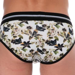 SKU Slips-Slip Coton Floral Blanc Cassé