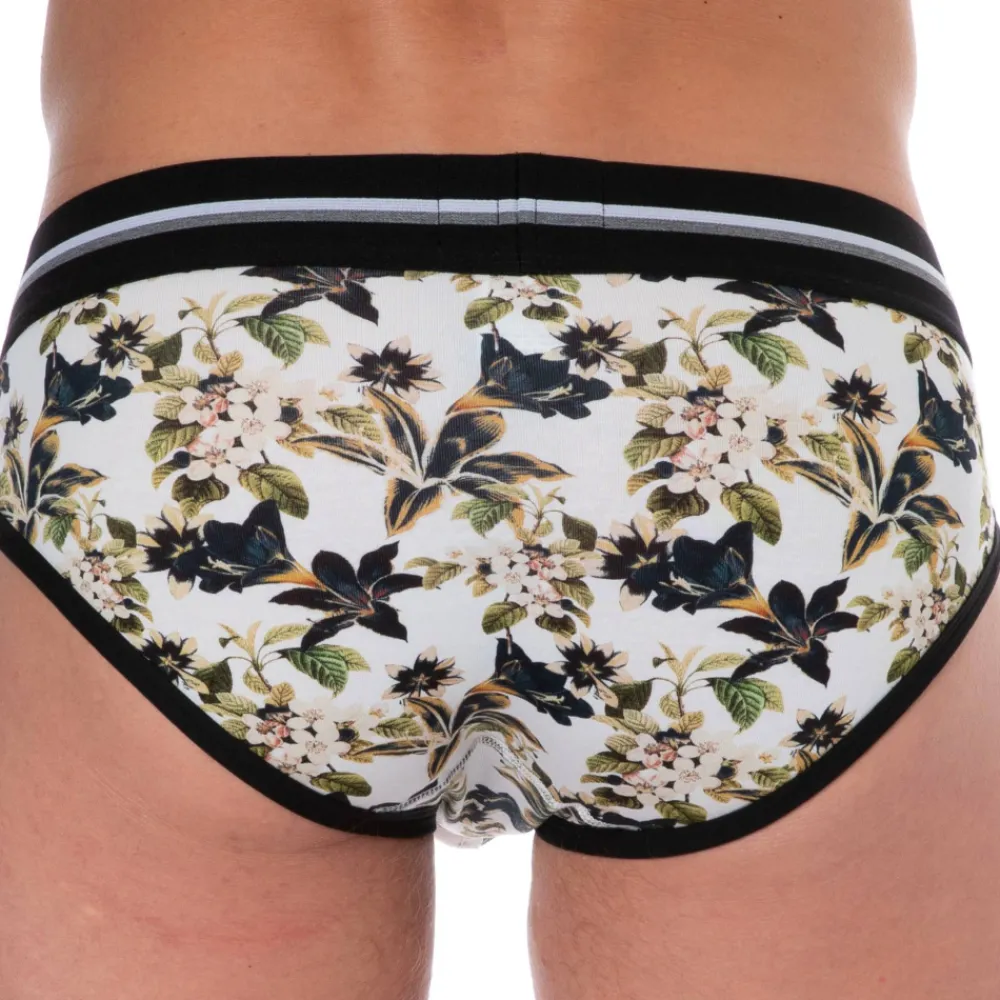 SKU Slips-Slip Coton Floral Blanc Cassé