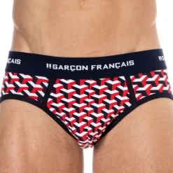 Garçon Français Slips-Slip Coton Géométrique Bleu Marine