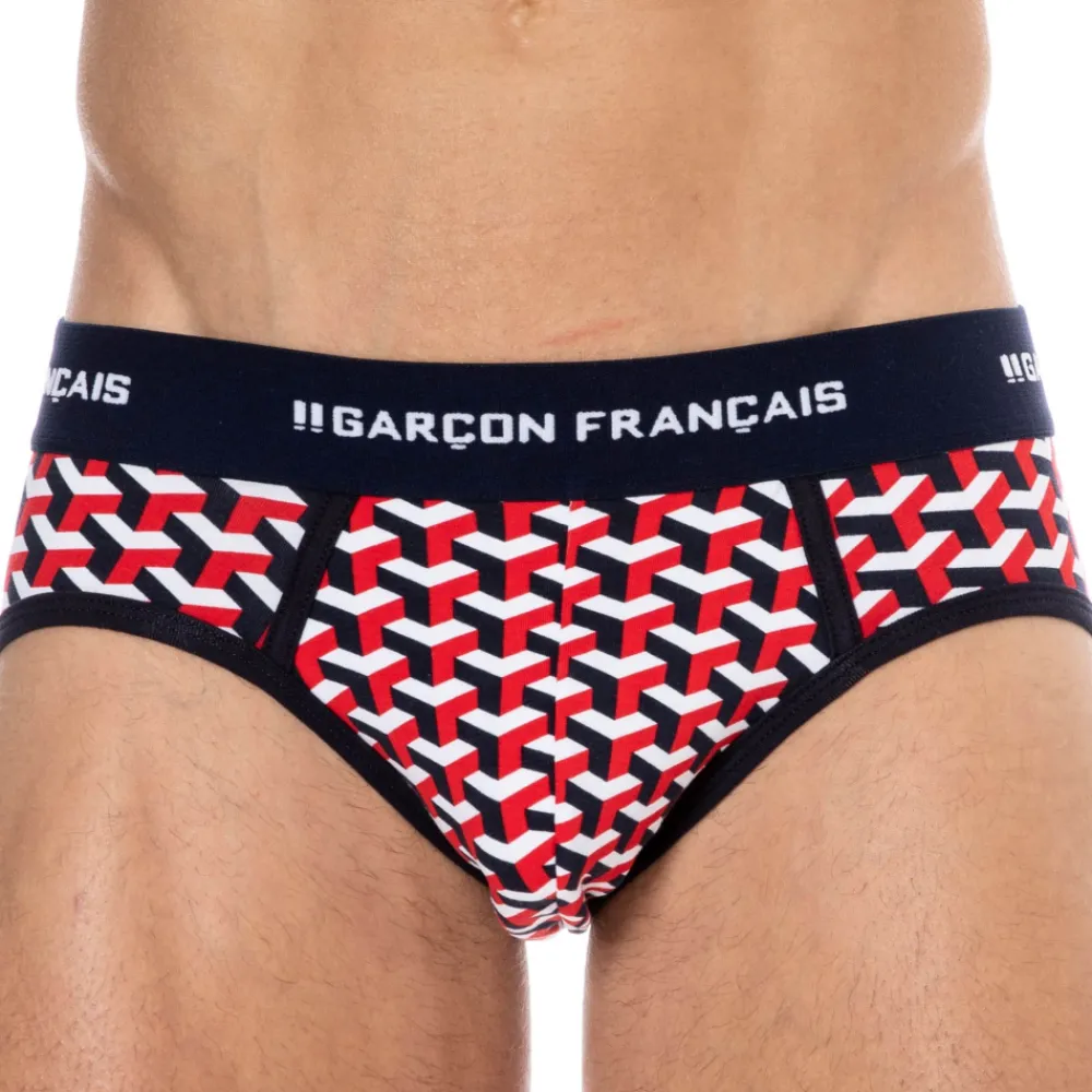 Garçon Français Slips-Slip Coton Géométrique Bleu Marine