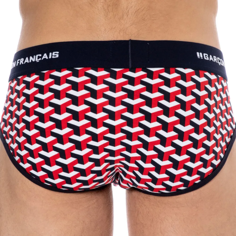 Garçon Français Slips-Slip Coton Géométrique Bleu Marine