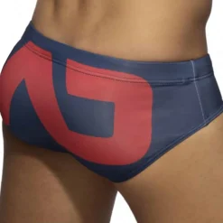 Addicted Maillots De Bain Push Up|Slips De Bain-Slip de Bain AD Logo Bleu Marine - Rouge