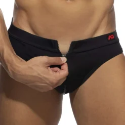 AD Fetish Slips Sexy|Slips De Bain-Slip de Bain Allover Zip Noir