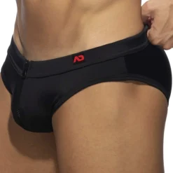 AD Fetish Slips Sexy|Slips De Bain-Slip de Bain Allover Zip Noir