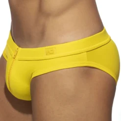 AD Fetish Slips Sexy|Slips De Bain-Slip de Bain Allover Zip Jaune