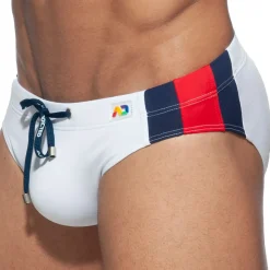 Addicted Maillots De Bain Push Up|Slips De Bain-Slip de Bain Basic Stripes Blanc