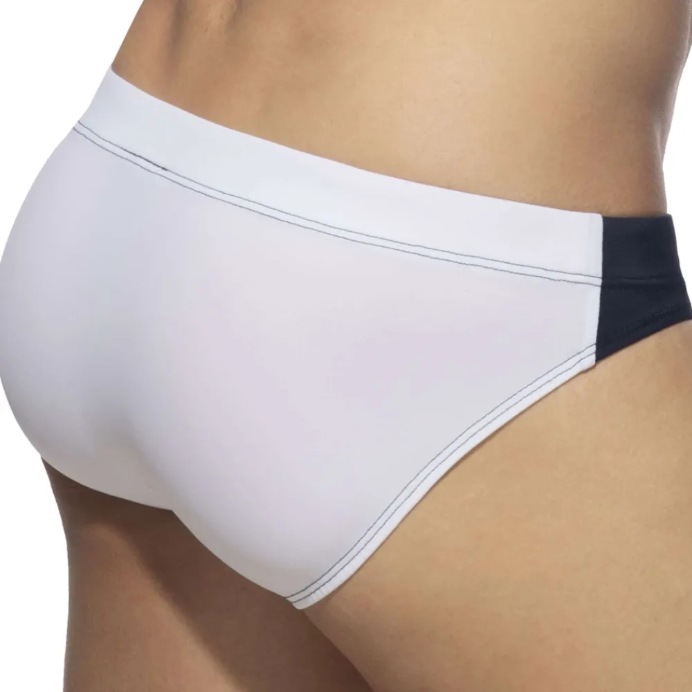 Addicted Slips De Bain-Slip de Bain Bicolore Bleu Marine - Blanc