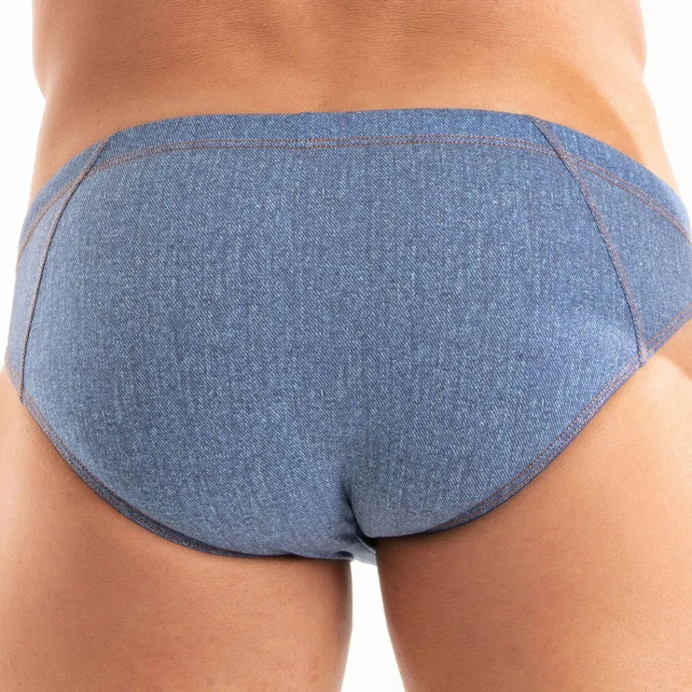 TOF Paris Slips De Bain-Slip de Bain Bikini Denim Bleu