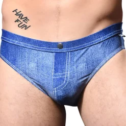 Andrew Christian Slips De Bain-Slip de Bain Bikini Denim Indigo