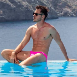 SKU Slips De Bain-Slip de Bain Bikini Rose Fluo