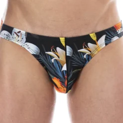 SKU Slips De Bain-Slip de Bain Bikini Tropical Summer Noir