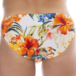 SKU Slips De Bain-Slip de Bain Bikini Tropical Summer Blanc