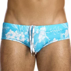 Modus Vivendi Slips De Bain-Slip de Bain Classic Floreale Bleu Ciel