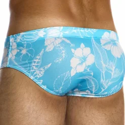 Modus Vivendi Slips De Bain-Slip de Bain Classic Floreale Bleu Ciel