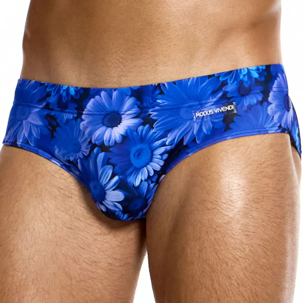 Modus Vivendi Slips De Bain-Slip de Bain Classique Daisies Bleu