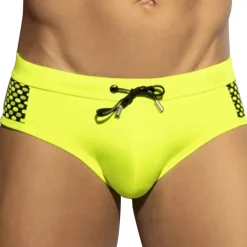 ES Collection Maillots De Bain Push Up|Slips De Bain-Slip de Bain Disco Pop Jaune Fluo