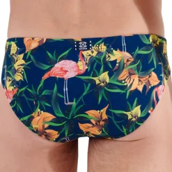 HOM Slips De Bain-Slip de Bain Flamingo Bleu Marine