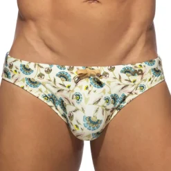 Addicted Maillots De Bain Push Up|Slips De Bain-Slip de Bain Fleurs de Printemps Beige