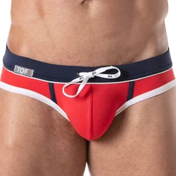 TOF Paris Slips De Bain-Slip de Bain Holidays Rouge - Marine