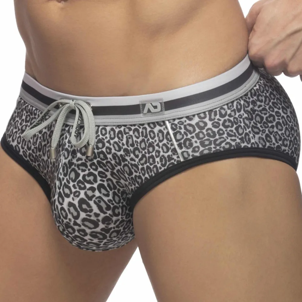 Addicted Maillots De Bain Push Up|Slips De Bain-Slip de Bain Léopard Gris