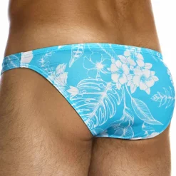 Modus Vivendi Slips De Bain-Slip de Bain Low Cut Floreale Bleu Ciel