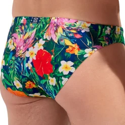 HOM Slips De Bain-Slip de Bain Micro Peacock