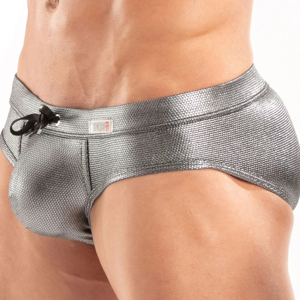TOF Paris Slips De Bain-Slip de Bain Métal Argent