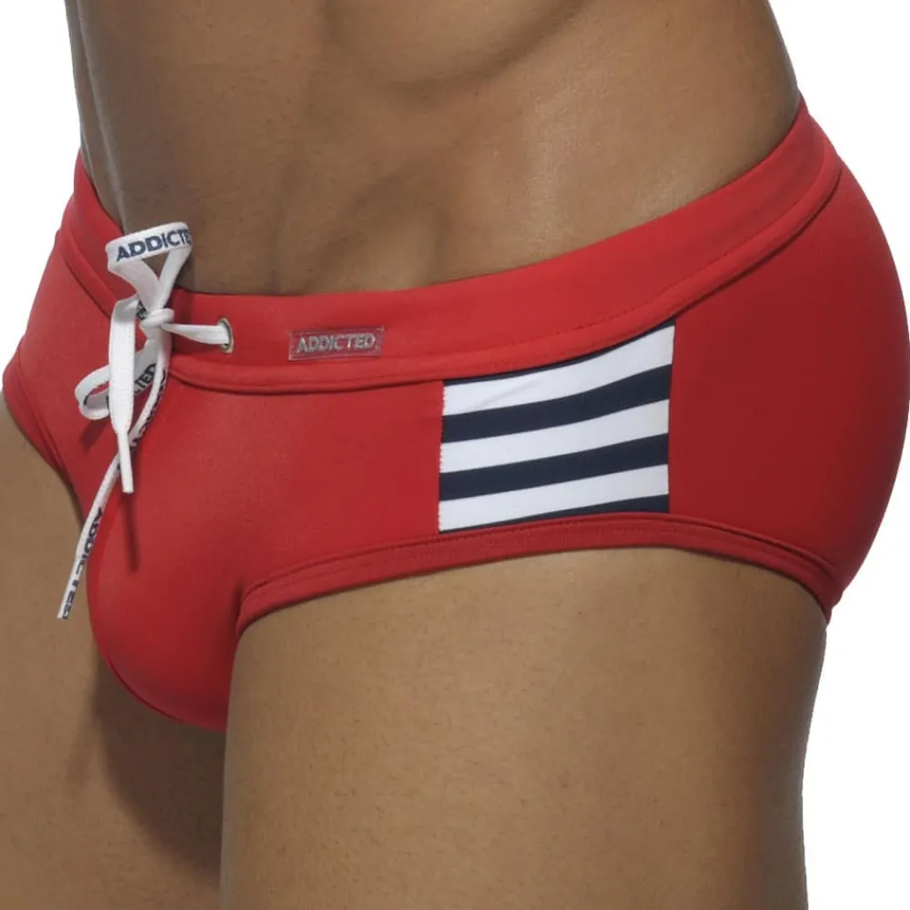 Addicted Maillots De Bain Push Up|Slips De Bain-Slip de Bain Sailor Colored Rouge