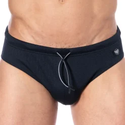 Emporio Armani Slips De Bain-Slip de Bain Satin Label Marine