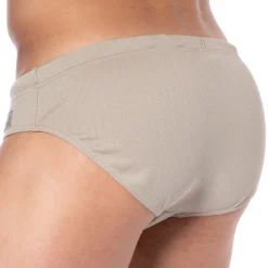 Emporio Armani Slips De Bain-Slip de Bain Satin Label Taupe