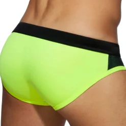 Addicted Maillots De Bain Push Up|Slips De Bain-Slip de Bain Spike Noir - Citron Vert
