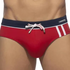 Addicted Maillots De Bain Push Up|Slips De Bain-Slip de Bain Sport Detail Binding Rouge