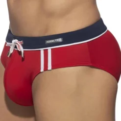 Addicted Maillots De Bain Push Up|Slips De Bain-Slip de Bain Sport Detail Binding Rouge