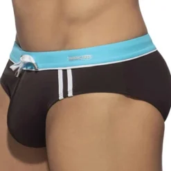 Addicted Maillots De Bain Push Up|Slips De Bain-Slip de Bain Sport Detail Binding Marron