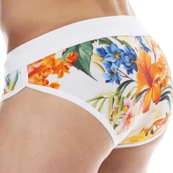 SKU Slips De Bain-Slip de Bain Tropical Summer Blanc