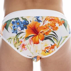 SKU Slips De Bain-Slip de Bain Tropical Summer Blanc