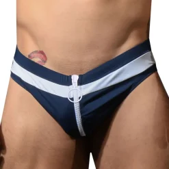 Andrew Christian Slips De Bain-Slip de Bain Zipper Bleu Marine
