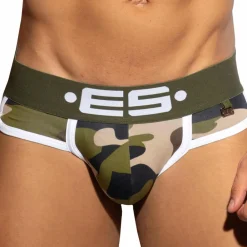 ES Collection Slips-Slip Double Side Coton Camouflage - Kaki
