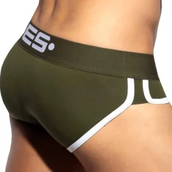 ES Collection Slips-Slip Double Side Coton Kaki - Blanc