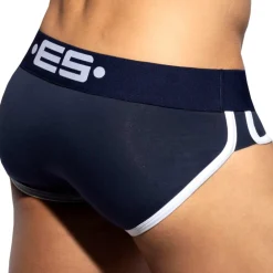 ES Collection Slips-Slip Double Side Coton Marine - Blanc