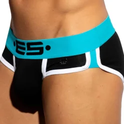 ES Collection Slips-Slip Double Side Coton Noir - Turquoise